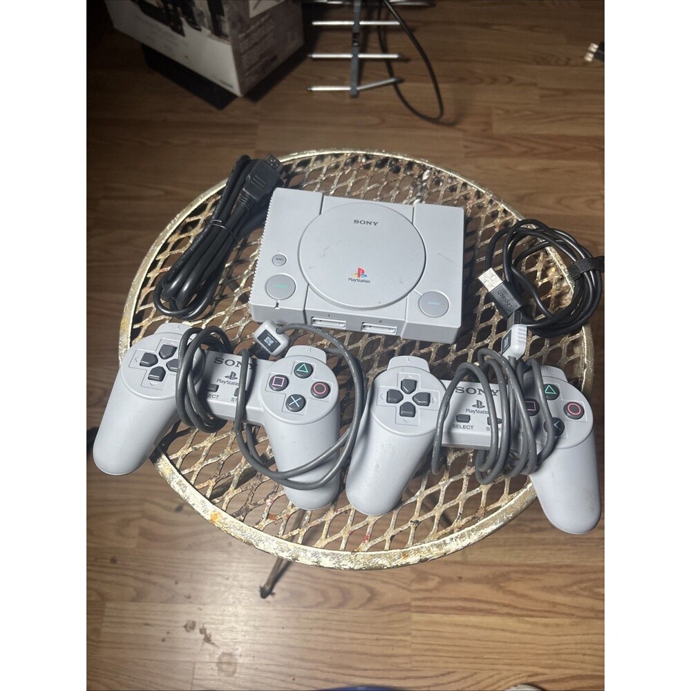 Sony PlayStation PS1 Classic Mini Console SCPH-1000R 2 Controllers Tested Works